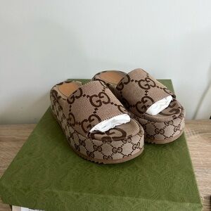 Gucci Womens Platform Slide Sandal